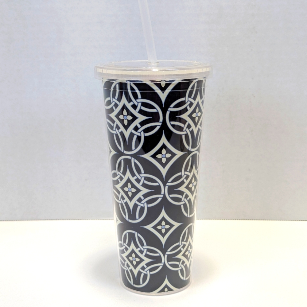 Vera Bradley Travel Tumbler with Straw "Concerto"